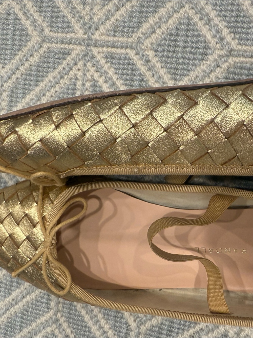 Loeffler Randall Metallic Gold Woven Ballet Flats - Picture 6 of 7